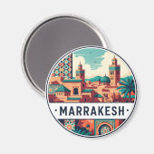Marrakesh Morocco Travel Magnet (Vorderseite/Rückseite)