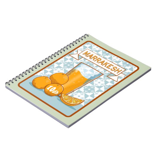 MARRAKESH Orange Juice Retro Poster Notizblock (Linke Seite)
