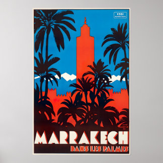 Marrakesh Print Moroccan Art Morocco Travel Poster