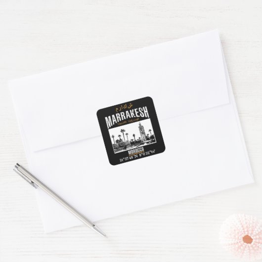 Marrakesh Quadratischer Aufkleber (Umschlag)