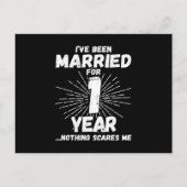 Married 1 Year Funny 1st Anniversary Postkarte (Vorderseite)