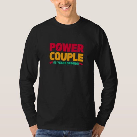 Married 68 Years Power Couple 68th Anniversary Hus T-Shirt (Vorderseite)