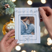 Married and Bright Hand Drawn Frame Photo Wedding Dankeskarte