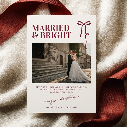 Married and Bright Newlywed Christmas Card Einladung