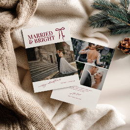 Married and Bright Newlywed Christmas Card Feiertagskarte