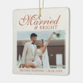 Married and Bright Photo Keepsake Wedding Keramikornament (Links)