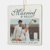 Married and Bright Photo Keepsake Wedding Keramikornament (Links)