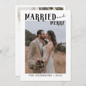 Married and Merry Christmas Newlyweds Holiday Dankeskarte (Vorne/Hinten)