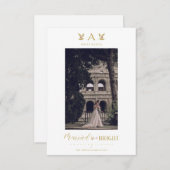 Married & Bright Christmas Initial Newlyweds Photo (Vorne/Hinten)