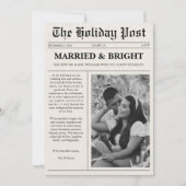 Married & Bright Christmas Newspaper Feiertagskarte (Vorderseite)