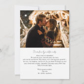 "Married & Bright" Gingham Monogram Crest 2 Photo Dankeskarte (Rückseite)