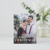MARRIED CHRISTMAS | trendy script christmas  Postkarte (Stehend Vorderseite)