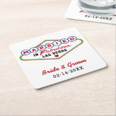 Married in Fabulous Las Vegas Red Wedding Monogram Rechteckiger Pappuntersetzer (angewinkelt)