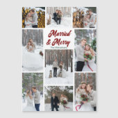 Married & Merry Christmas Photo Collage Magnet (Vorderseite)