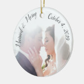 Married & Merry Custom Newlywed Foto Keramik Ornament (Links)