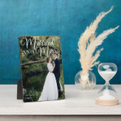 Married Merry Wedding Foto von Elegant White Scrip Fotoplatte (Seite)