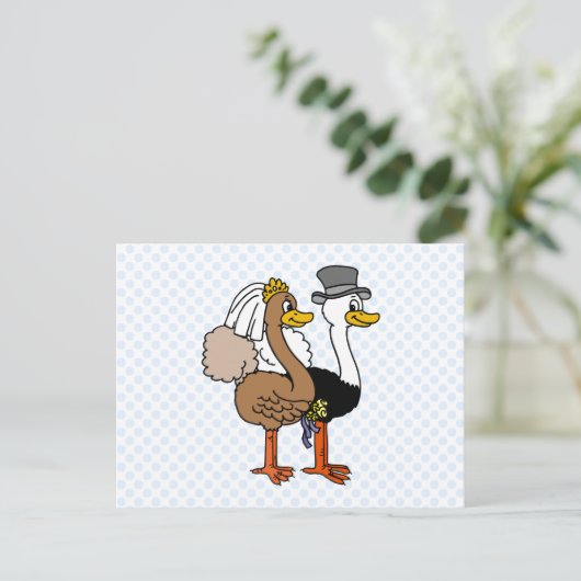 Married Ostrichs Postkarte (Stehend Vorderseite)