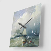 Marrine Battle Clock Quadratische Wanduhr (Winkel)