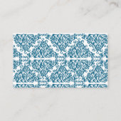 Marrokanischer Blue Damask Hochzeitsfeiern Platzka Platzkarte (Rückseite)
