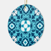 Marrokanischer Blumenstrauß, Indigo, Sky Blue und Keramik Ornament (Links)