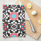 Marrokanischer Blumenstrauß, Schwarz, Weiß und Kor Handtuch (Viertel Falte)