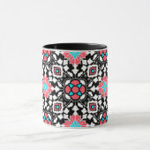 Marrokanischer Blumenstrauß, Schwarz, Weiß und Kor Tasse (Zentrum)