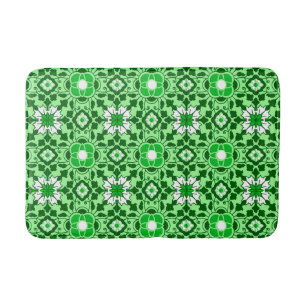 Marrokanischer Blumenstrauß, Smaragd und Limetteng Badematte