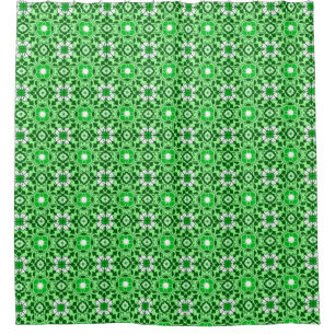 Marrokanischer Blumenstrauß, Smaragd und Limetteng Duschvorhang