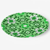 Marrokanischer Blumenstrauß, Smaragd und Limetteng Pappteller (Schrägansicht)