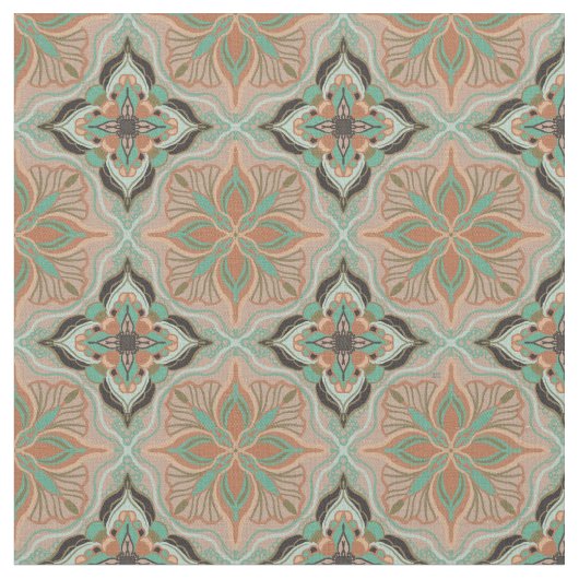 Marrokanischer Pastell floraler Tile Stoff (Nahaufnahme)