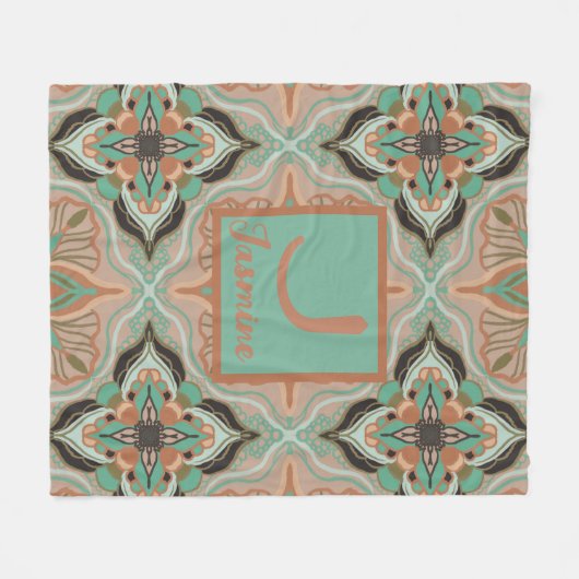 Marrokanischer Pastell Personalisierte Felle Fleecedecke (Vorderseite (Horizontal))