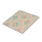 Marrokanischer Pfirsiche Pink Blauer Flora Fliese (Seite)