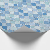 Marrokanischer Quatrefolienblauer Cerulean Cornblu Geschenkpapier (Ecke)