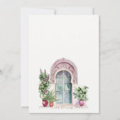 Marrokanisches Foto für Türwasserfarbe in Vellum Einladung (Rückseite)