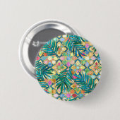 Marrokanisches, jugendliches Muster mit Blätter au Button (Vorne & Hinten)