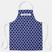 Marrokanisches Quatrefolie #5 DIY Colors Navy Whit Schürze (Vorderseite)