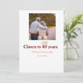 Marron Bogen jubelt zu 40-jähriger Hochzeit Einladung (Stehend Vorderseite)