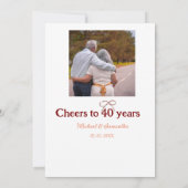 Marron Bogen jubelt zu 40-jähriger Hochzeit Einladung (Rückseite)