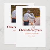 Marron Bogen jubelt zu 40-jähriger Hochzeit Einladung (Vorne/Hinten)