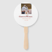 Marron Bogen jubelt zu 40-jähriger Hochzeit Fächer (Rückseite)