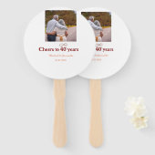 Marron Bogen jubelt zu 40-jähriger Hochzeit Fächer (Vorne und Hinten)