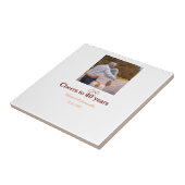 Marron Bogen jubelt zu 40-jähriger Hochzeit Fliese (Seite)