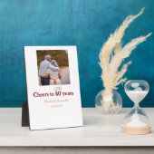 Marron Bogen jubelt zu 40-jähriger Hochzeit Fotoplatte (Seite)