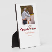 Marron Bogen jubelt zu 40-jähriger Hochzeit Fotoplatte (Seite)