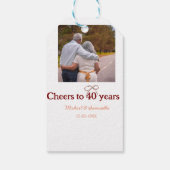 Marron Bogen jubelt zu 40-jähriger Hochzeit Geschenkanhänger (Rückseite)