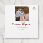 Marron Bogen jubelt zu 40-jähriger Hochzeit Geschenkanhänger (Rückseite)