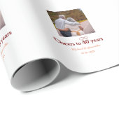 Marron Bogen jubelt zu 40-jähriger Hochzeit Geschenkpapier (Rolleneckpunkt)