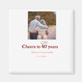 Marron Bogen jubelt zu 40-jähriger Hochzeit Magnet