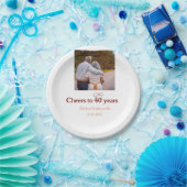 Marron Bogen jubelt zu 40-jähriger Hochzeit Pappteller (Party)