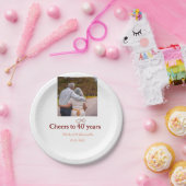 Marron Bogen jubelt zu 40-jähriger Hochzeit Pappteller (Party)